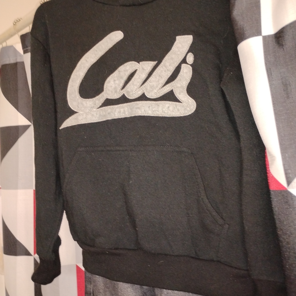Black with Grey Lettering Hoodie And  Black Pants - Picture 3 of 4